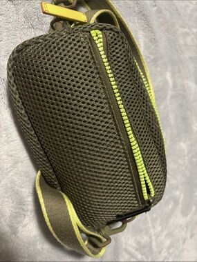 VSX Olive Mesh Crossbody with Neon Yellow Trim